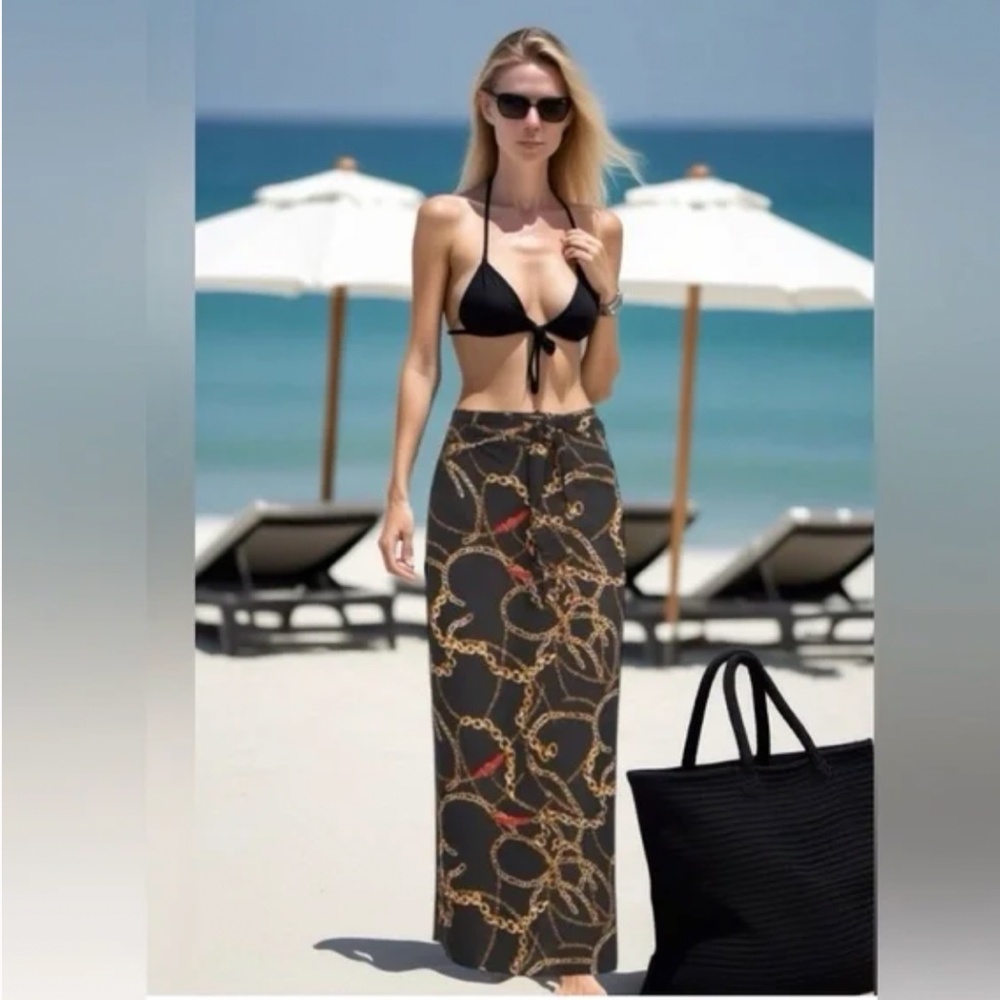 030 Walter Baker Paradise Sarong In Ibiza Chain NWT One Size NEW - Picture 3 of 3